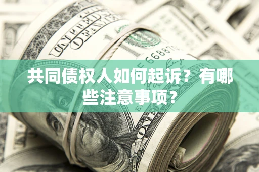 济南共同债权人如何起诉？有哪些注意事项？
